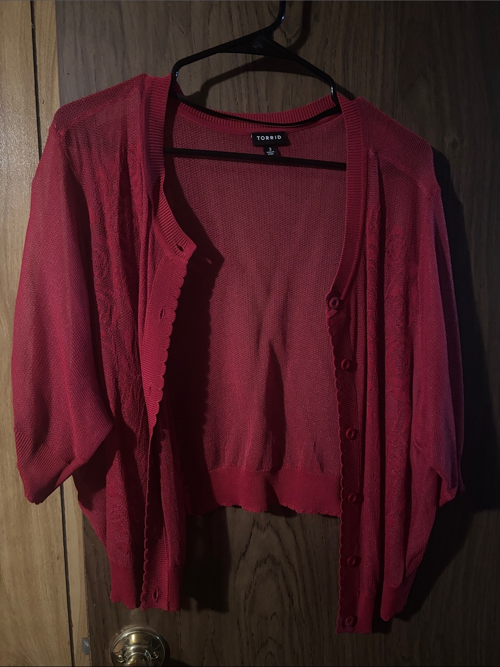 torrid- 3x- Red Lightweight Button-Up Cardigan